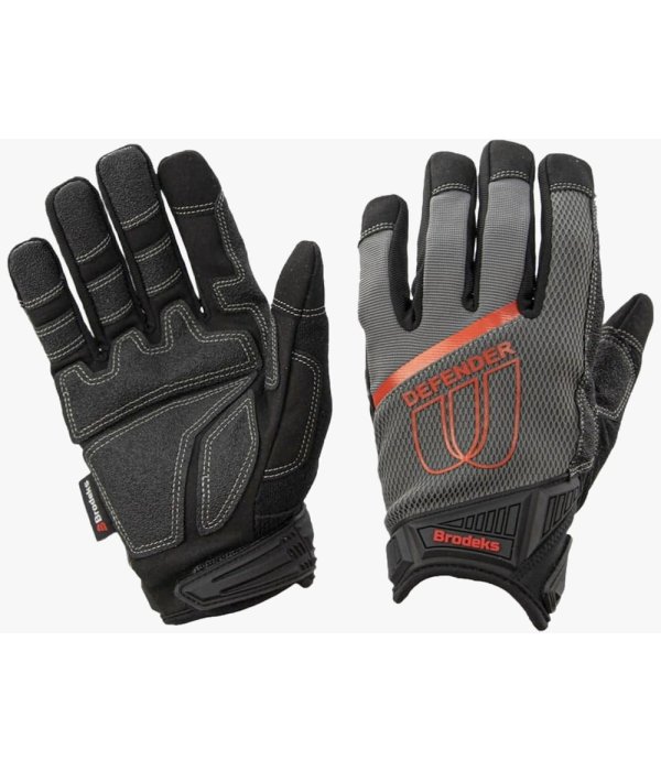 Перчатки Brodeks G-62, серый, чёрный, красный