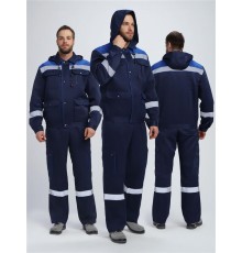 Костюм Титан-2 СОП с капюшоном CH (тк.Смесовая,210) п/к, т.синий/васильковый