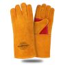 Краги спилковые Сибирь Safeprotect усиленные жёлто-красные, подкладка, длина 40 см, размер 12