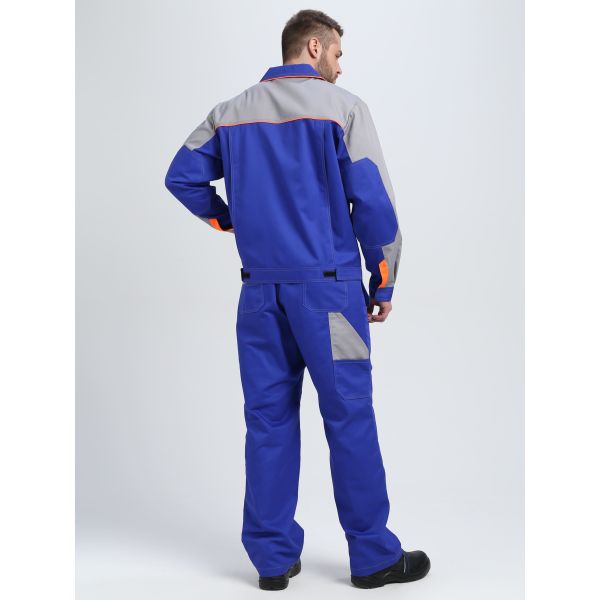 Костюм Союз-Профессионал-2 CH, ткань Смесовая, 240 г/м2, полукомбинезон, цвет васильковый, светло-серый, оранжевый