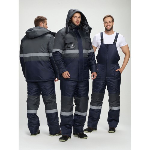 Костюм зимний Мегрес-2 СОП (тк.OxLine,90) п/к, т.серый/т.синий