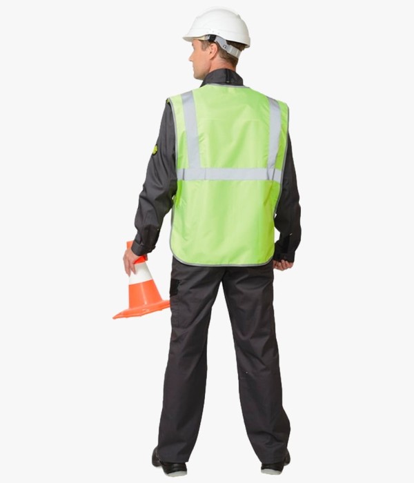 Жилет сигнальный Универсальный Сириус-Габарит-В с 3 СОП (тк.Оксфорд) лимонный