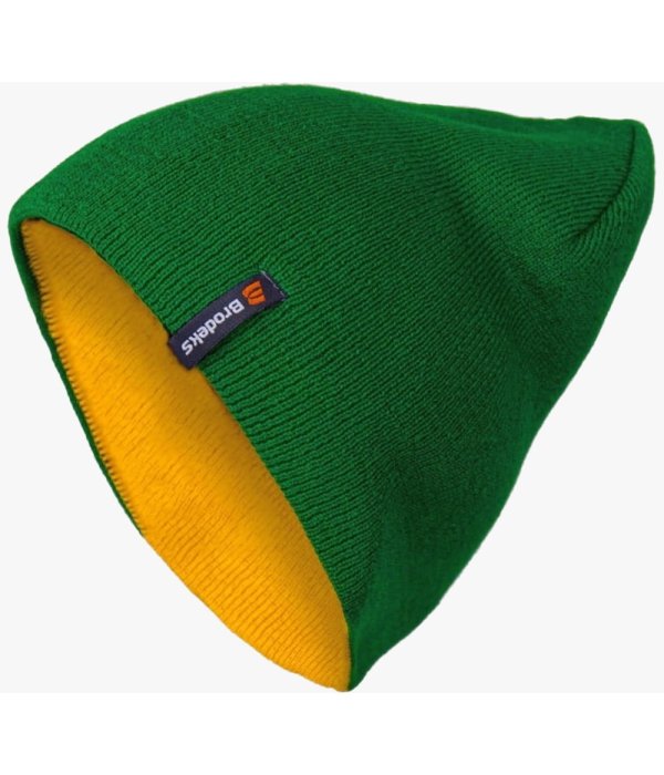 Шапка Brodeks Light Bicolor, зёленый, жёлтый