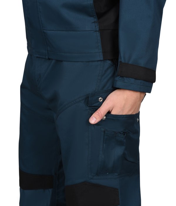 Костюм СИРИУС-ЦИТРИН куртка, брюки, морена с черным, 245 г/м2, 65%ПЭ, 35%ХБ