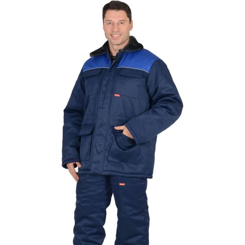 Куртка рабочая мужская зимняя "Сириус-Рост-Гретта" с отложным воротником с мехом