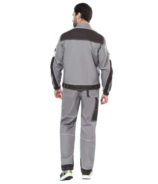 Костюм СИРИУС-ПЕКИН куртка кор., брюки, серый с черным, 280 г/м2, 65%ПЭ, 35%ХБ