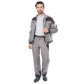 Костюм СИРИУС-ПЕКИН куртка кор., брюки, серый с черным, 280 г/м2, 65%ПЭ, 35%ХБ