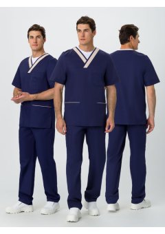 Костюм мужской MedLine Марк (тк.Смесовая,120), т.синий/бежевый