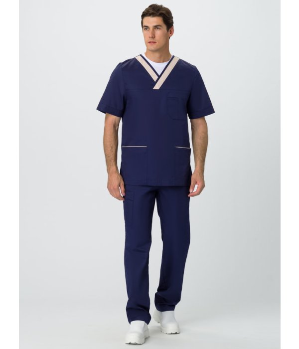 Костюм мужской MedLine Марк (тк.Смесовая,120), т.синий/бежевый