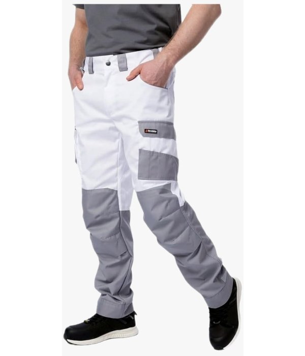 Брюки летние мужские Brodeks KS302, белый, серый
