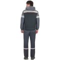 Куртка СИРИУС-РОДОС темно-серая с черным, 245 г/м2, 65% ПЭ, 35% ХБ
