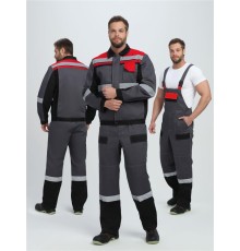 Костюм Виват-2 Премиум IMP (тк.Смесовая, 240) п/к, т.серый/черный/красный