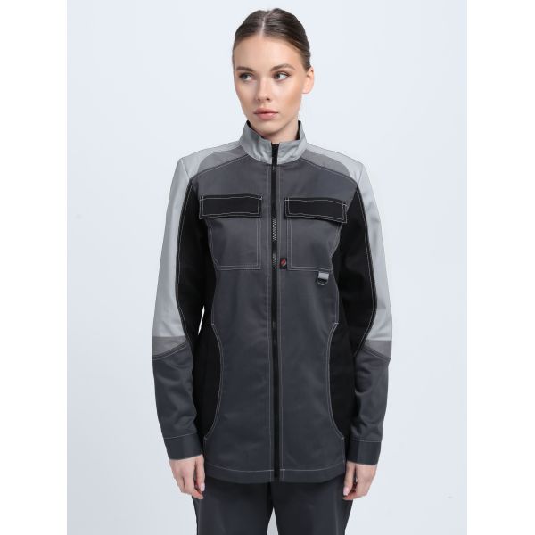 Костюм женский Формула-1 IMP, ткань Смесовая, 240 г/м2, брюки, цвет тёмно-серый, светло-серый, чёрный