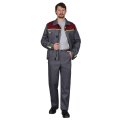 Костюм СИРИУС-ФАВОРИТ куртка, брюки серый с бордовым, 215 г/м2, 65%ПЭ, 35%ХБ