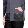 Куртка мужская рабочая летняя "Сириус-Манхеттен" удлинённая, цвет тёмно-серый с оранжевым и чёрным