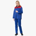 Костюм женский (тк.Смесовая,210) брюки, васильковый, красный