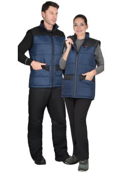 Жилет СИРИУС-ЕВРОНИКА утепленный синий с чёрным