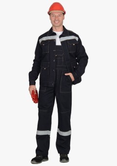 Костюм летний мужской Сириус-Троя куртка, полукомбинезон, 100% ХБ, пл. 320 гр/м2