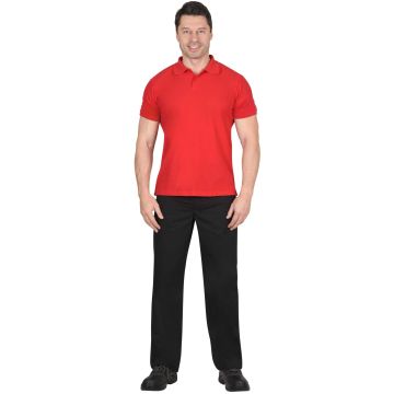 Рубашка-поло красная, короткие рукава с манжетом, плотность180 г/м2