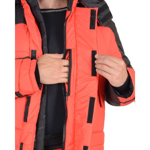 Костюм рабочий мужской зимний "Сириус-Европа", куртка, брюки, цвет красный с чёрным