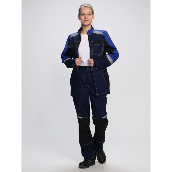 Костюм женский Формула-1 IMP, ткань Смесовая, 240 г/м2, брюки, цвет тёмно-синий, васильковый, чёрный