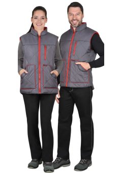 Жилет СИРИУС-ЕВРОПА удлиненный (на подкладке флис) т.серый (оттенок Баклажан)