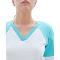 Костюм трикотажный Т-536 женский, блуза, брюки, белый с бирюзовым
