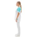 Костюм трикотажный Т-536 женский, блуза, брюки, белый с бирюзовым