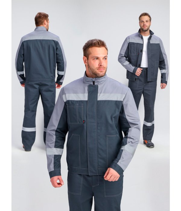 Костюм Бриготек-1 СОП (тк.Смесовая,260) брюки, т.серый/св.серый