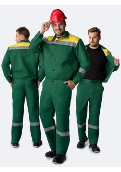 Костюм Лигор-1 СОП У. (тк.Смесовая,210) брюки, зеленый/желтый