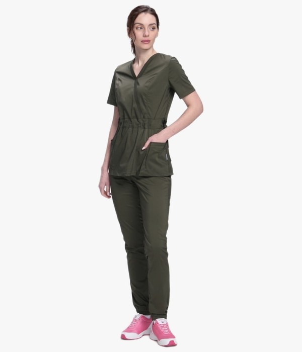 Костюм хирургический женский MedLine (тк.Стрейч,120), хаки