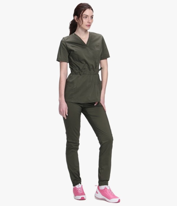 Костюм хирургический женский MedLine (тк.Стрейч,120), хаки