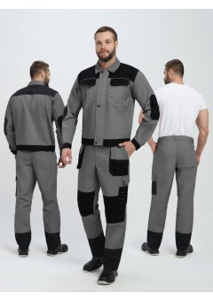 Костюм Вестгард-1 (тк.Канвас,260) брюки, т.серый/черный