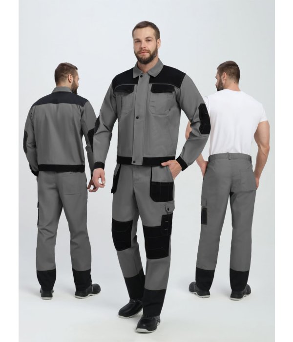 Костюм Вестгард-1 (тк.Канвас,260) брюки, т.серый/черный