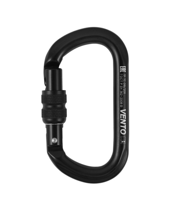 Карабин VENTO™ Овал с муфтой keylock, vpro 0042 black/vnt1042