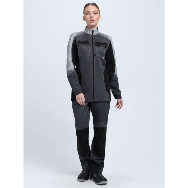 Костюм женский Формула-1 IMP, ткань Смесовая, 240 г/м2, брюки, цвет тёмно-серый, светло-серый, чёрный
