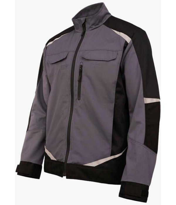 Куртка летняя мужская Brodeks KS202-C, 100% ХБ, графит серый, чёрный