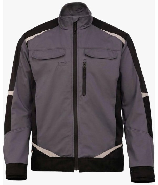 Куртка летняя мужская Brodeks KS202-C, 100% ХБ, графит серый, чёрный