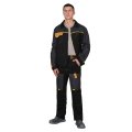 Костюм СИРИУС-ФАВОРИТ куртка, брюки, черный с темно-серым, 210 г/м2, 65% ПЭ, 35% ХБ