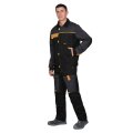 Костюм СИРИУС-ФАВОРИТ куртка, брюки, черный с темно-серым, 210 г/м2, 65% ПЭ, 35% ХБ