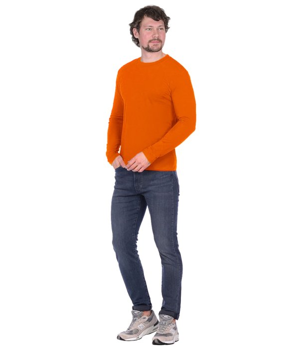 Футболка длинные рукава оранжевая 160г/м2 (х60)