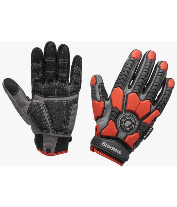Перчатки Brodeks G-63i, серый, чёрный, красный