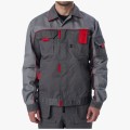Костюм Союз-Профессионал-2 (тк. Балтекс, 240 гр/м2) полукомбинезон, тёмно-серый, светло-серый, красный