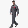 Костюм Союз-Профессионал-2 (тк. Балтекс, 240 гр/м2) полукомбинезон, тёмно-серый, светло-серый, красный