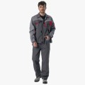 Костюм Союз-Профессионал-2 (тк. Балтекс, 240 гр/м2) полукомбинезон, тёмно-серый, светло-серый, красный