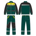Костюм ProfLineBase-1 (тк.Твил,210) брюки, зеленый/черный/желтый
