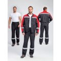 Костюм Бриготек-1 СОП (тк.Смесовая,260) брюки, т.серый/красный