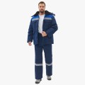 Костюм зимний Лигор-К (тк.Смесовая,210) брюки, тёмно-синий, васильковый