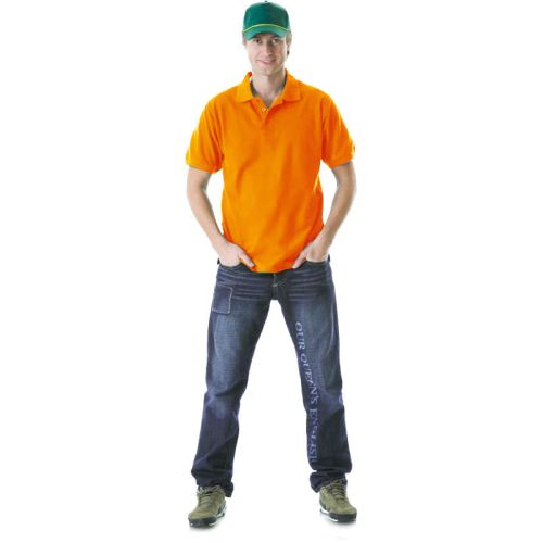 Рубашка ПОЛО короткие рукава оранжевая, плотность 205 гр.кв.м.