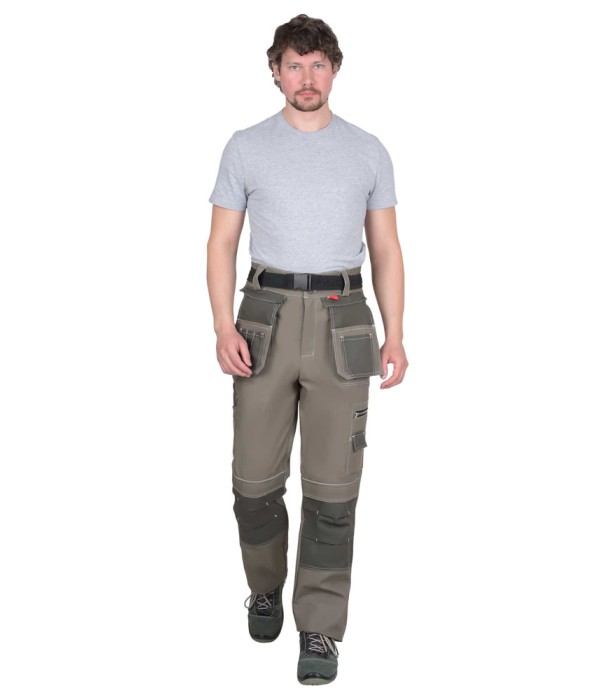 Костюм СИРИУС-ТОКИО куртка, брюки, тёмно-песочный с хаки, 265 г/м2, 100%ХБ
